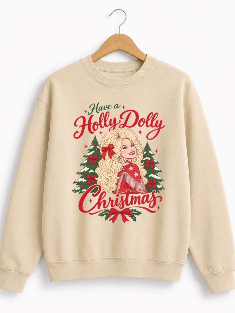 Have a Holly Dolly Christmas sand Holiday Sweatshirt